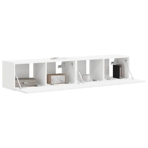 TV стенен шкаф 2 pcs Бяло 78,5 x 31 x 29,5 см Инженерно дърво