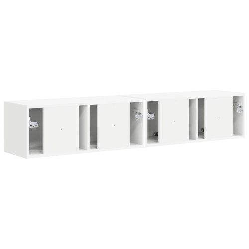 TV стенен шкаф 2 pcs Бяло 78,5 x 31 x 29,5 см Инженерно дърво