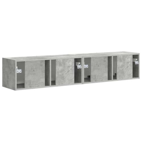 TV стенен шкаф 2 pcs Бетон 78,5 x 31 x 29,5 см Инженерно дърво