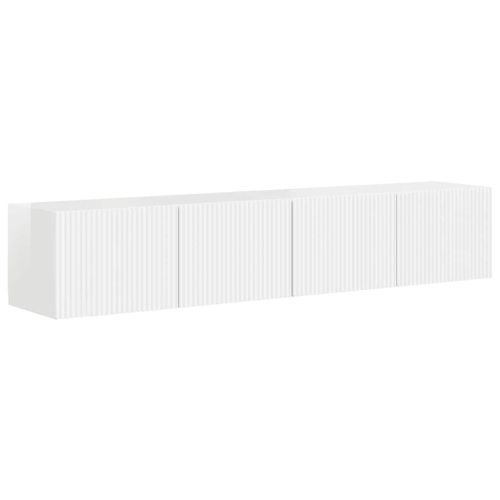 TV стенен шкаф 2 pcs Гланц бяло 78,5 x 31 x 29,5 см