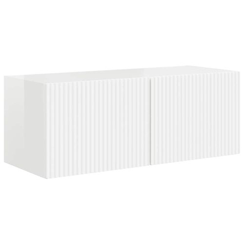 TV стенен шкаф 2 pcs Гланц бяло 78,5 x 31 x 29,5 см