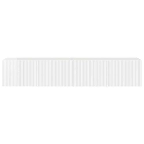 TV стенен шкаф 2 pcs Гланц бяло 78,5 x 31 x 29,5 см