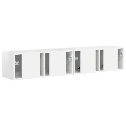TV стенен шкаф 2 pcs Гланц бяло 78,5 x 31 x 29,5 см