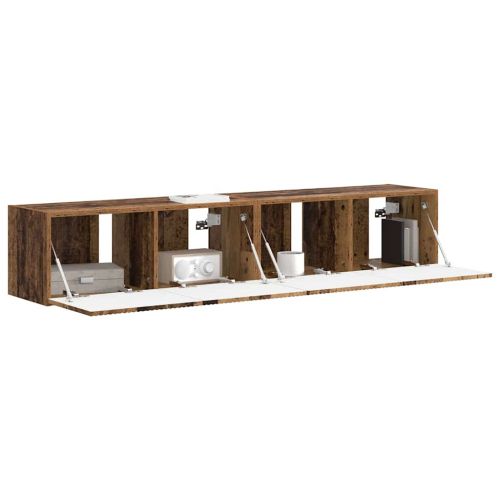 TV стенен шкаф 2 pcs Старо дърво 78,5 x 31 x 29,5 см