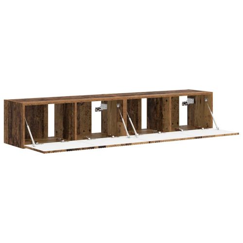 TV стенен шкаф 2 pcs Старо дърво 78,5 x 31 x 29,5 см