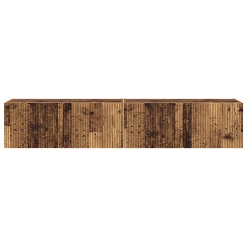 TV стенен шкаф 2 pcs Старо дърво 78,5 x 31 x 29,5 см