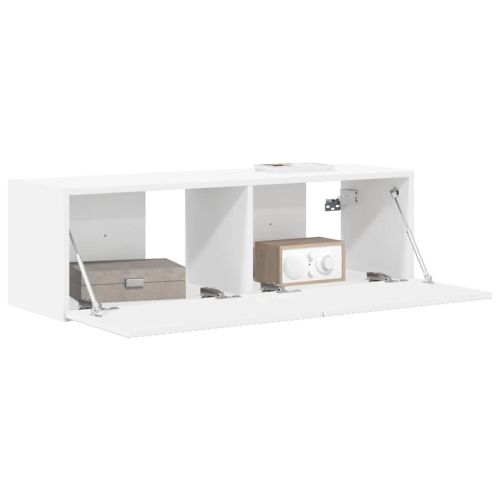 TV стенен шкаф Бяло 98 x 31 x 29,5 см Инженерно дърво