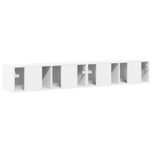 TV стенен шкаф 2 pcs Бяло 98 x 31 x 29,5 см Инженерно дърво