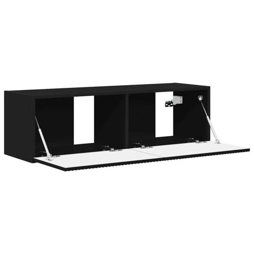 TV стенен шкаф Черно 98 x 31 x 29,5 см Инженерно дърво