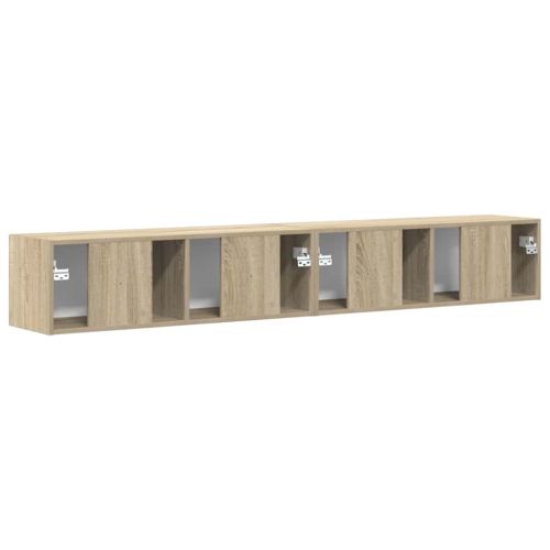 TV стенен шкаф 2 pcs Сонома 98 x 31 x 29,5 см Инженерно дърво