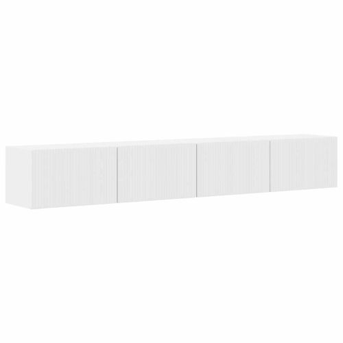 TV стенен шкаф 2 pcs Гланц бяло 98 x 31 x 29,5 см