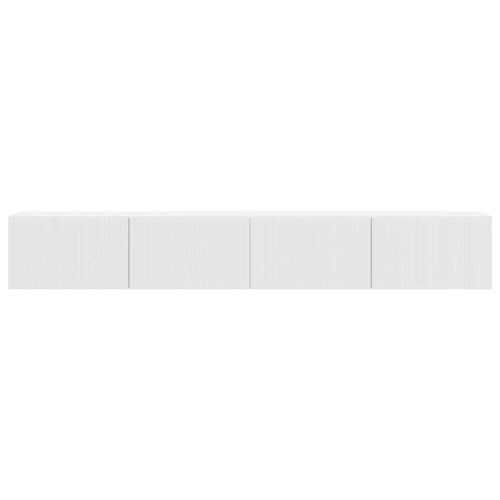 TV стенен шкаф 2 pcs Гланц бяло 98 x 31 x 29,5 см