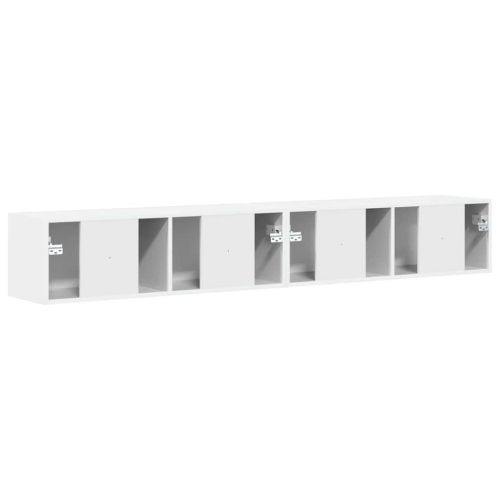 TV стенен шкаф 2 pcs Гланц бяло 98 x 31 x 29,5 см