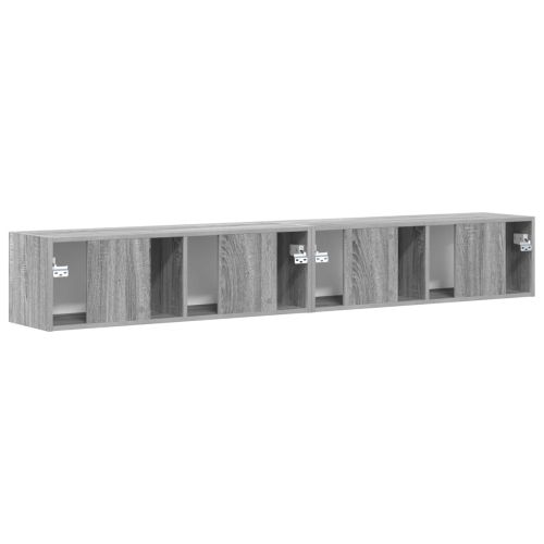 TV стенен шкаф 2 pcs Сив Сонома 98 x 31 x 29,5 см