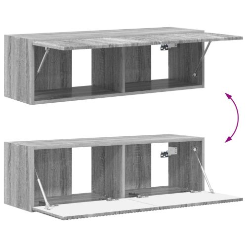 TV стенен шкаф 2 pcs Сив Сонома 98 x 31 x 29,5 см