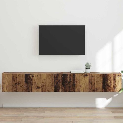 TV стенен шкаф 2 pcs Старо дърво 98 x 31 x 29,5 см