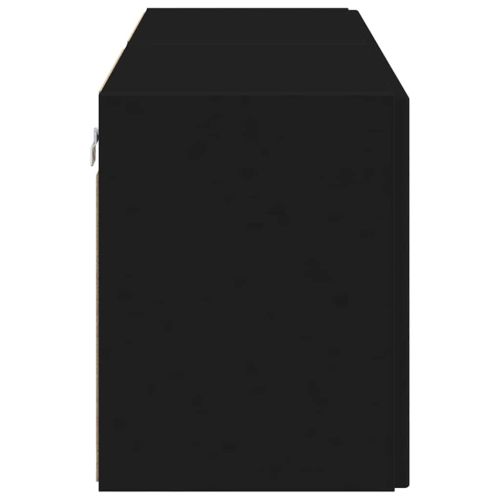 TV стенен шкаф 2 pcs Черно 59,5 x 31 x 40 см Инженерно дърво