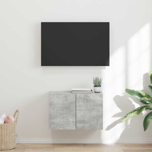 TV стенен шкаф Циментено сиво 59,5 x 31 x 40 см Инженерно дърво