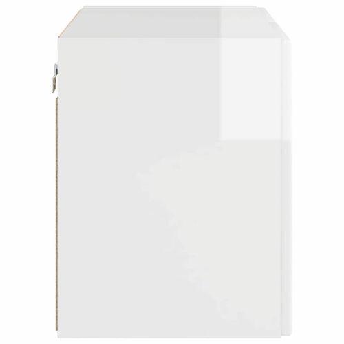 TV стенен шкаф Лъскаво бяло 59,5 x 31 x 40 см Инженерно дърво