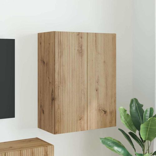 TV стенен шкаф Бяло 59,5 x 31 x 60 см Инженерно дърво