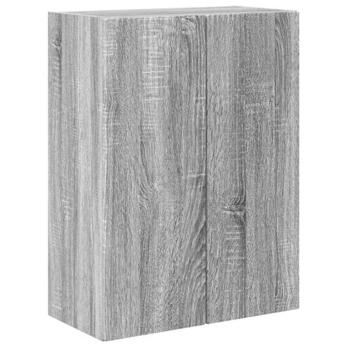 TV стенен шкаф Сив Сонома 59,5 x 31 x 80 см Инженерно дърво