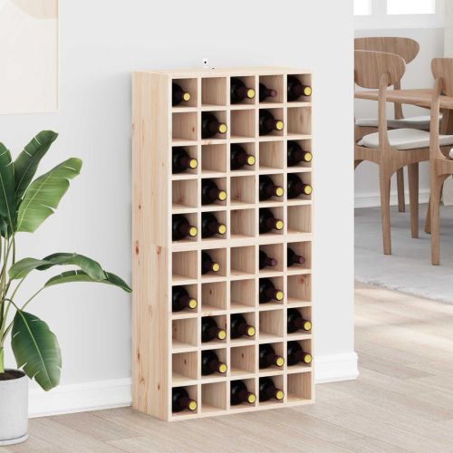 Винен рафт 2 pcs Естествен 56 x 25 x 56 cm Солидно борово дърво