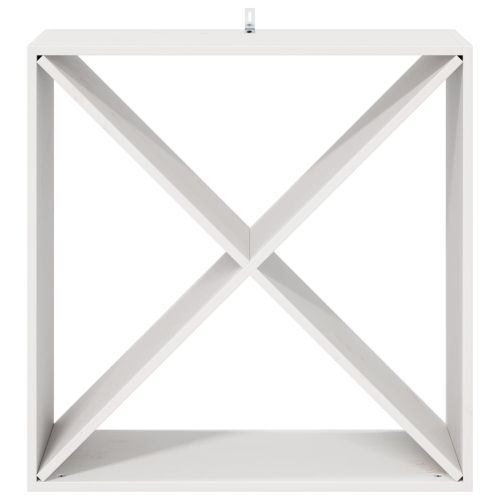 Винен рафт 4 pcs Бяло 62 x 25 x 62 cm Солидно борово дърво