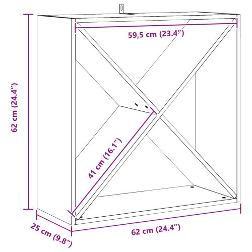 Винен рафт 4 pcs Бяло 62 x 25 x 62 cm Солидно борово дърво