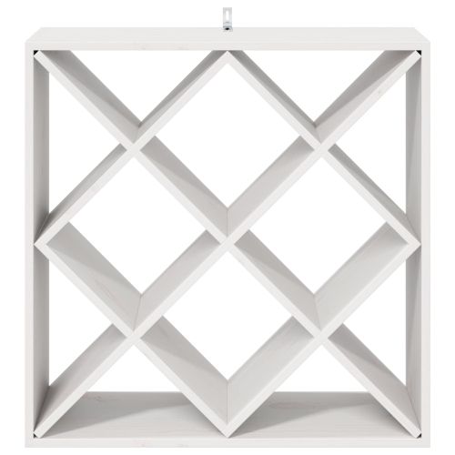 Винен рафт 2 pcs Бяло 62 x 25 x 62 cm Солидно борово дърво