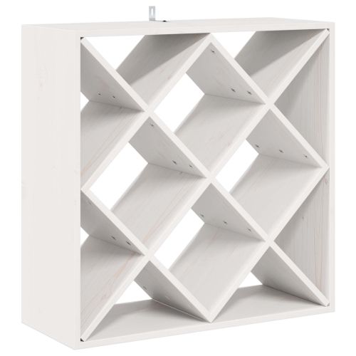 Винен рафт 2 pcs Бяло 62 x 25 x 62 cm Солидно борово дърво