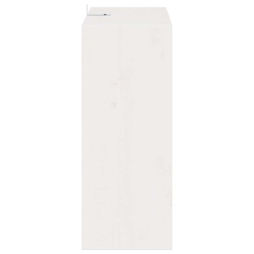 Винен рафт 2 pcs Бяло 62 x 25 x 62 cm Солидно борово дърво