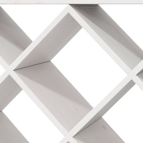 Винен рафт 2 pcs Бяло 62 x 25 x 62 cm Солидно борово дърво