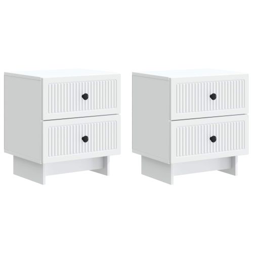 Нощен шкаф 2 pcs Бяло 43 x 34,5 x 47,5 см Инженерна дървесина