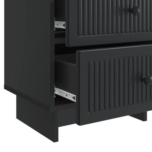 Нощен шкаф Черно 43 x 34,5 x 47,5 см Инженерна дървесина