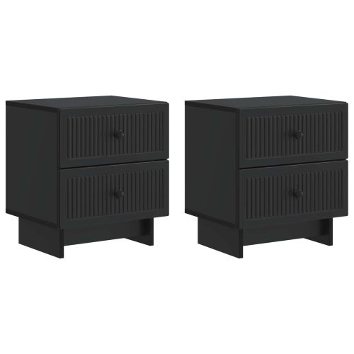 Нощен шкаф 2 pcs Черно 43 x 34,5 x 47,5 см Инженерна дървесина