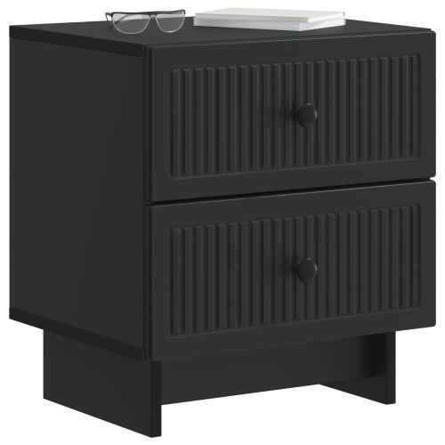Нощен шкаф 2 pcs Черно 43 x 34,5 x 47,5 см Инженерна дървесина