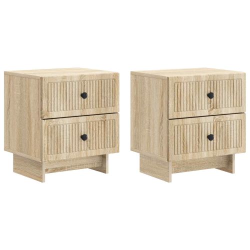 Нощен шкаф с чекмедже 2 pcs Дъб сонома 43 x 34,5 x 47,5 см