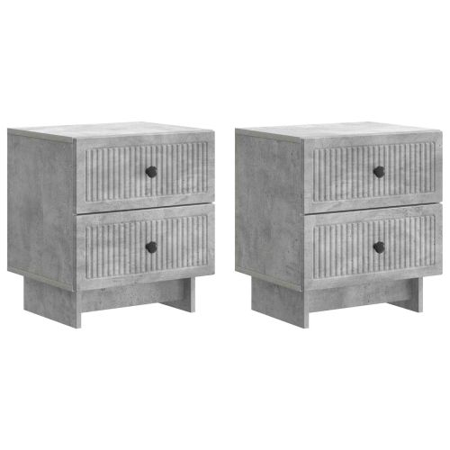 Нощен шкаф с чекмедже 2 pcs Бетонно сиво 43 x 34,5 x 47,5 см