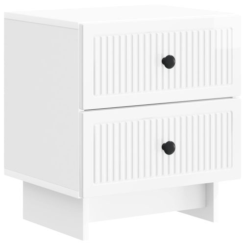 Нощен шкаф с чекмедже 2 pcs Бял гланц 43 x 34,5 x 47,5 см