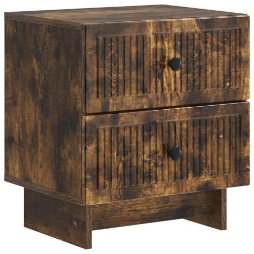Нощен шкаф Опушен дъб 43 x 34,5 x 47,5 см Инженерна дървесина