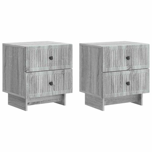 Нощен шкаф с чекмедже 2 pcs Сива сонома 43 x 34,5 x 47,5 см