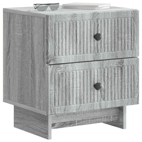 Нощен шкаф с чекмедже 2 pcs Сива сонома 43 x 34,5 x 47,5 см