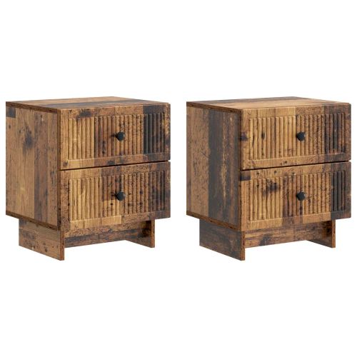 Нощен шкаф с чекмедже 2 pcs Старо дърво 43 x 34,5 x 47,5 см