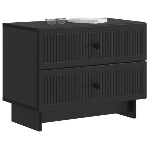 Нощен шкаф Черно 62 x 34,5 x 47,5 см Инженерна дървесина