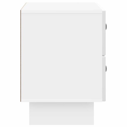 Нощен шкаф Бял гланц 62 x 34,5 x 47,5 см Инженерна дървесина