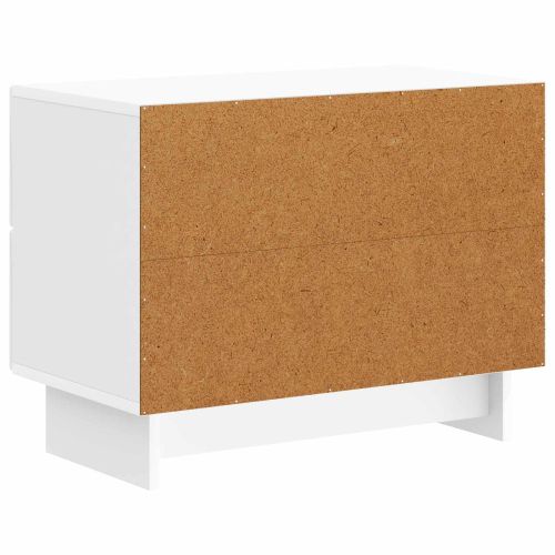 Нощен шкаф Бял гланц 62 x 34,5 x 47,5 см Инженерна дървесина