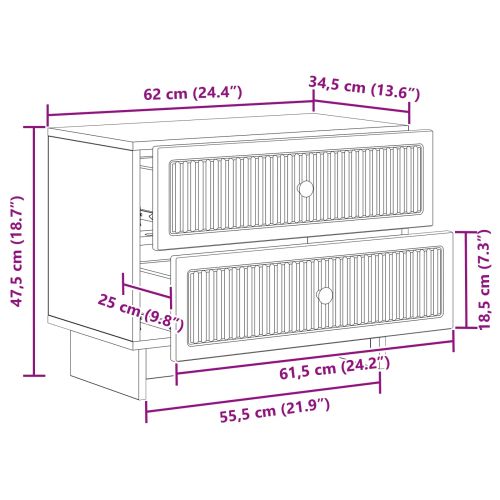 Нощен шкаф Бял гланц 62 x 34,5 x 47,5 см Инженерна дървесина