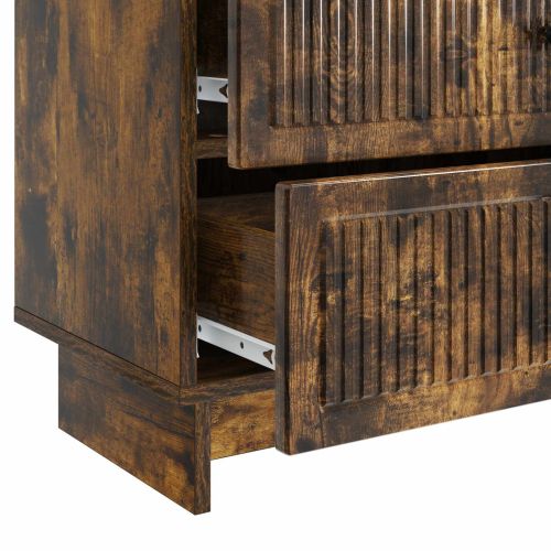Нощен шкаф Опушен дъб 62 x 34,5 x 47,5 см Инженерна дървесина