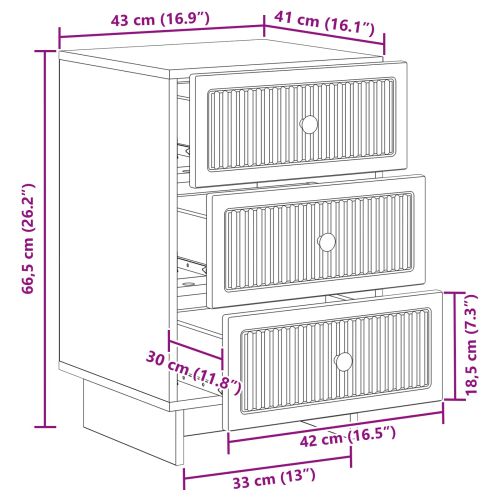 Нощен шкаф Бял гланц 43 x 41 x 66,5 см Инженерна дървесина