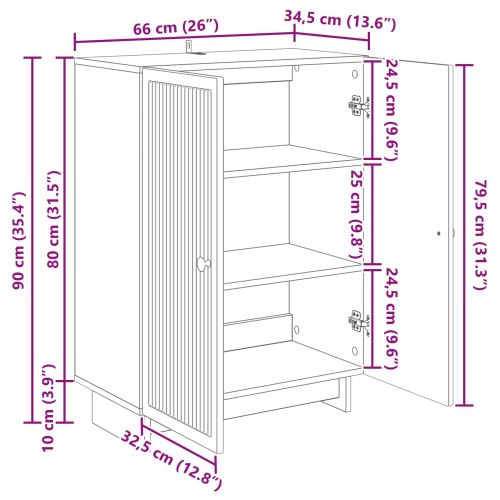 Служебен шкаф Бетонно сиво 66 x 34,5 x 90 см